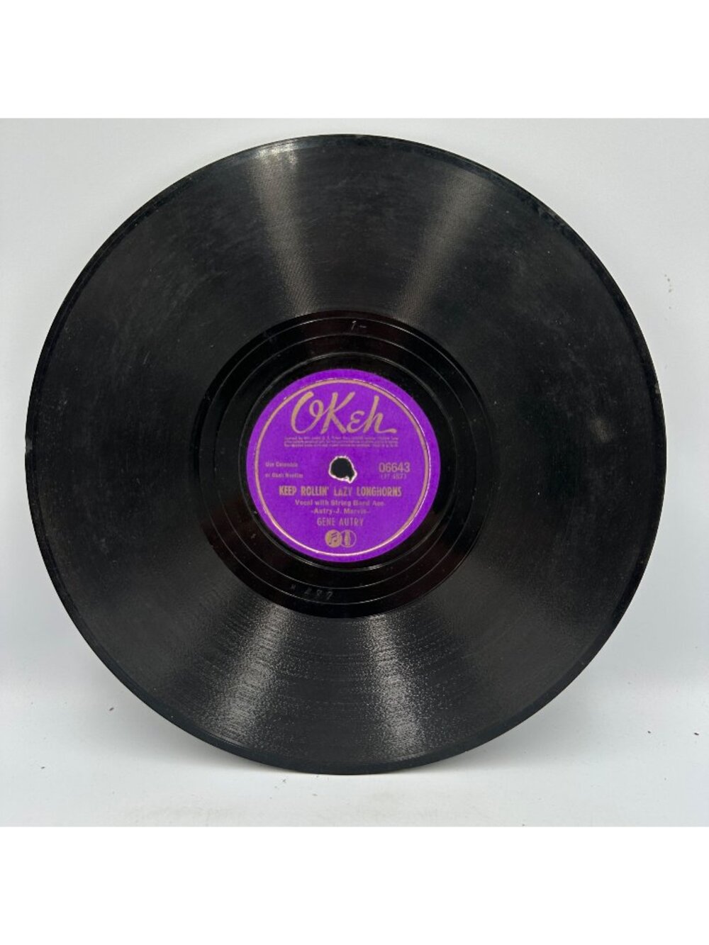 Gene Autry Keep Rollin Lazy Longhorns/Deep In The Heart Of Texas 78RPM Okeh